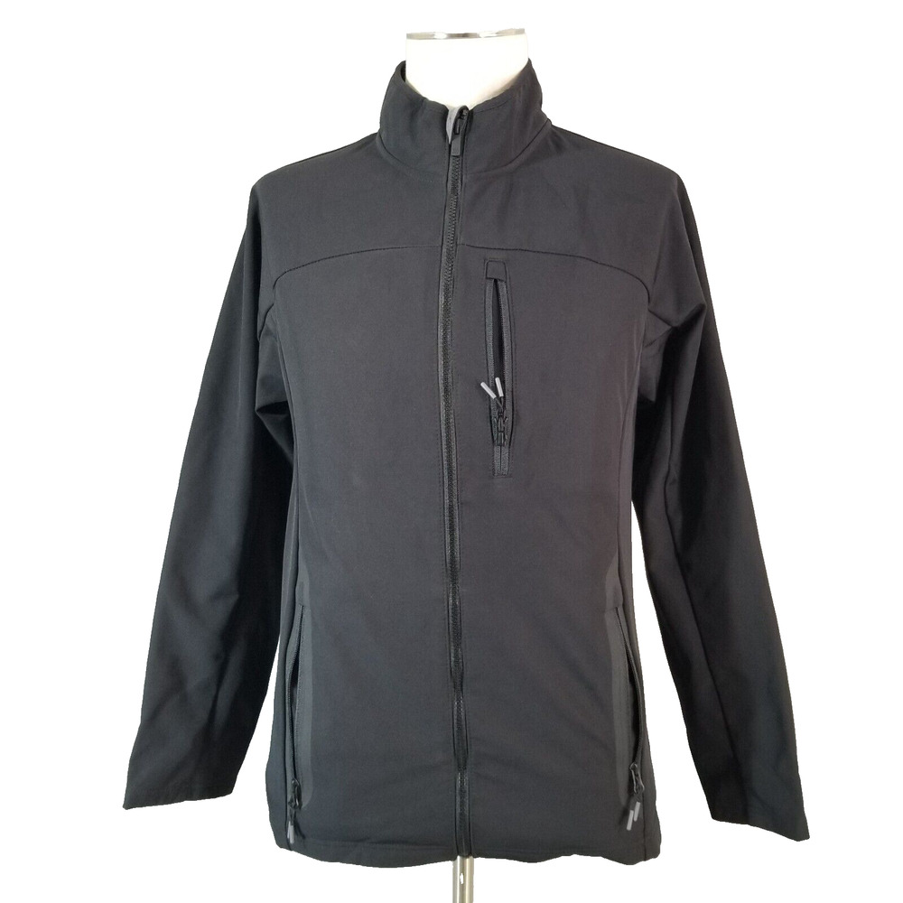 All In Motion Windbreaker Jacket‎ Mens S Black Fleece Lined Outdoor